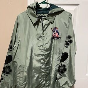 Valeza Green Floral Hooded Jacket